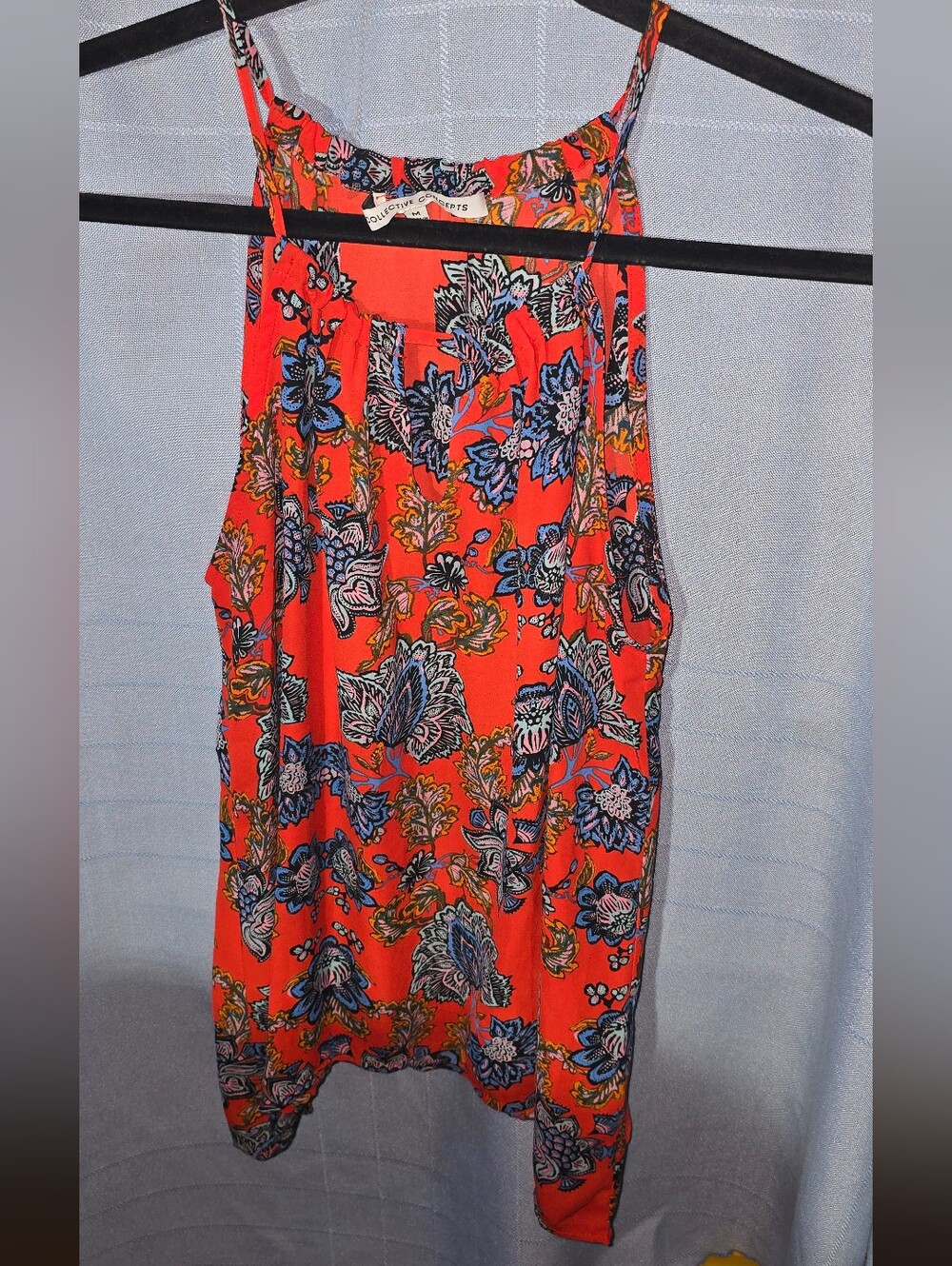 Collective Concepts Red Floral Flowy Tank Top